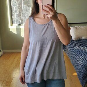 Calvin Klein light gray flowy tank top with keyhole back